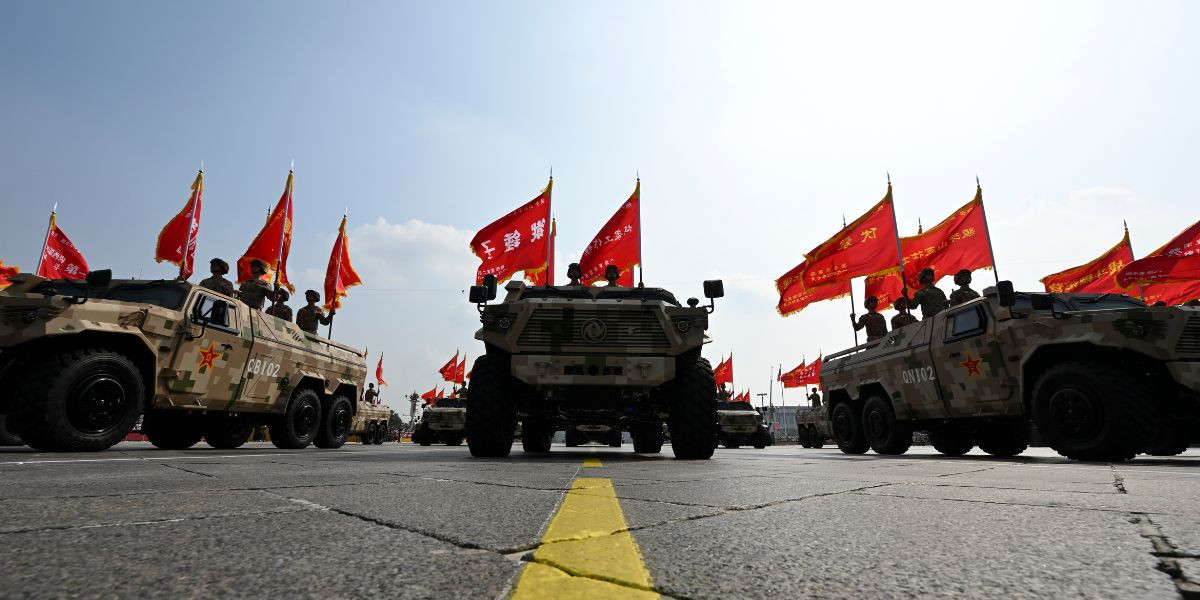 The hero units' banner formation attends a military parade in Beijing, capital of China, on 3 September 2025. Photo: Xinhua