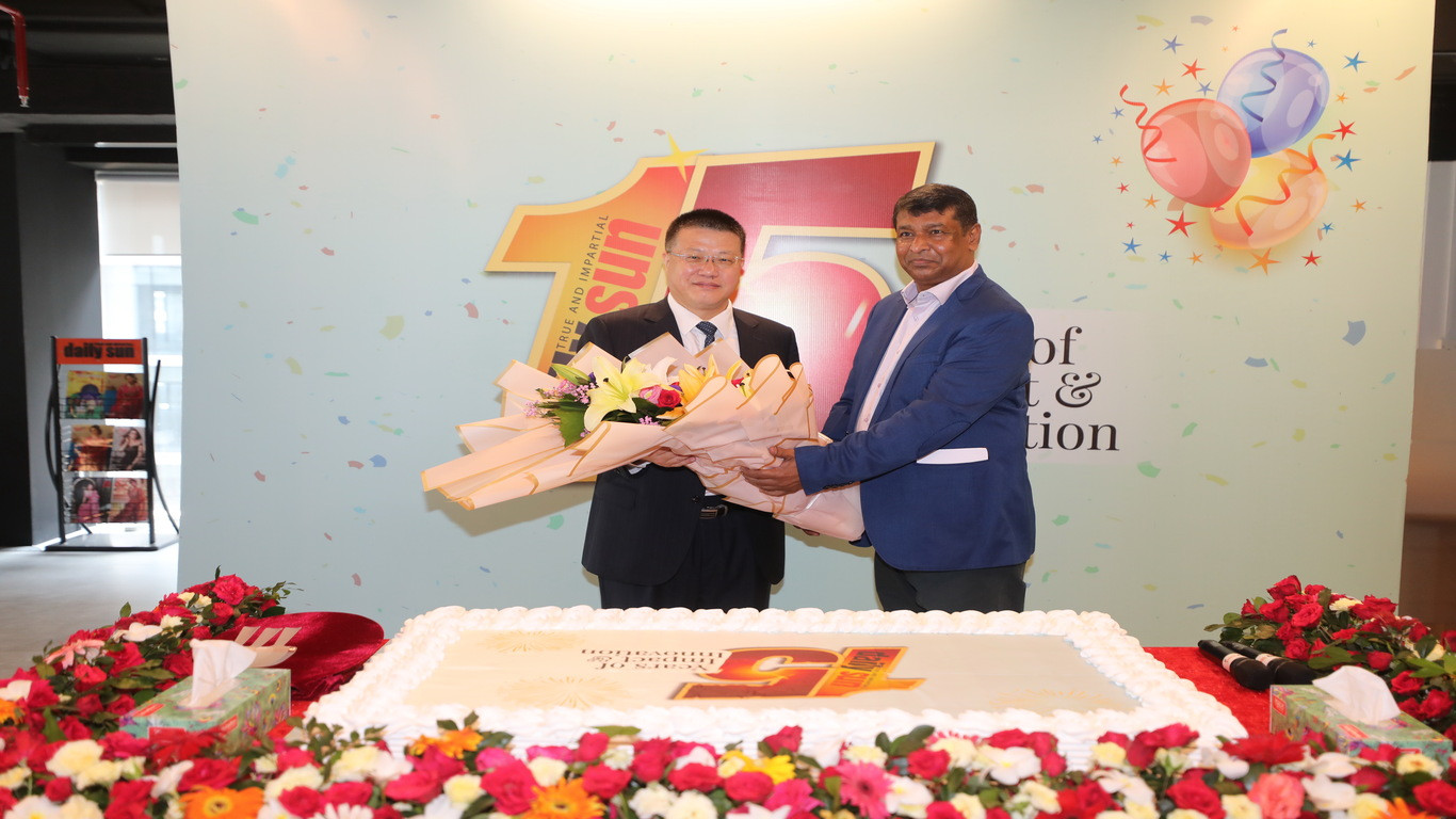 Daily Sun celebrates its 15th founding anniversary on Sunday amid grand festivity, and a rich presence of foreign diplomats.