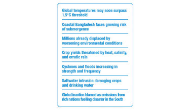 Bangladesh faces rising climate threat as global heat records loom: WMO
