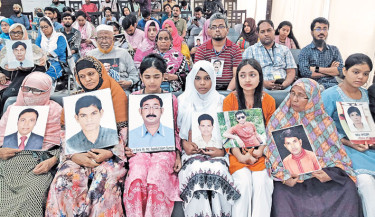Mayer Dak, an organisation of family members of enforced disappearance victims, along with other groups, holds a national advisory meeting at the National Press Club on Wednesday. -Daily sun Photo
