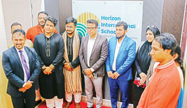 Guests attend the inauguration ceremony of Horizon International School in the capital’s Uttara on Friday. -Daily Sun Photo
