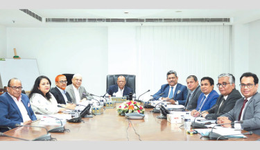 Abdul Awal Mintoo, chairman and sponsor director of National Bank, presides over the 526th meeting of the board of directors of the bank on Wednesday. Photo: Courtesy
