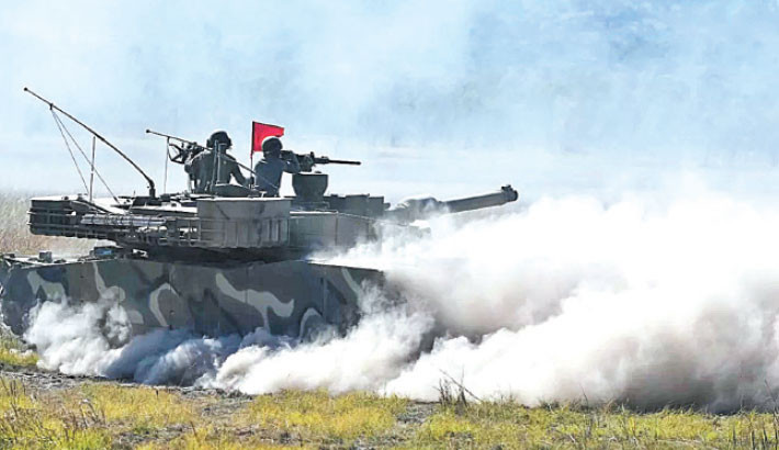 South Korean soldiers fire from a K1 tank during Exercise Talisman Sabre 2025, Australia's largest-ever war fighting drills at Shoalwater Bay Training Area, near Rockhampton, Australia, on Monday. -AP Photo