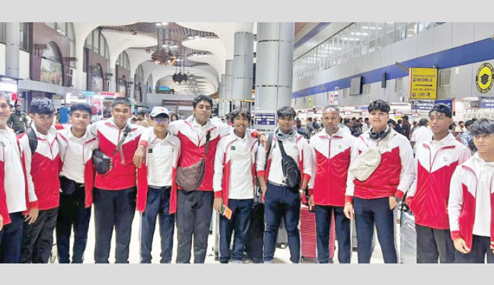 A 12-member football team from Scholastica Uttara Senior Campus departed Dhaka on Saturday night to take part in the prestigious Dana Cup, one of the world’s largest international youth football tournaments, held annually in Hjørring, Denmark. - COLLECTED PHOTO