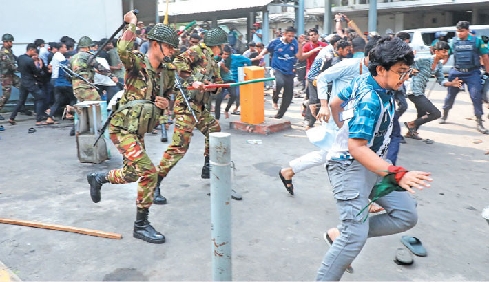 Protesters storm streets to press home six-point demands