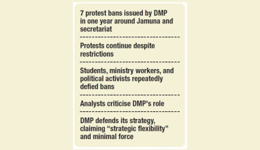 Repeated bans, rare enforcement: DMP’s protest restrictions raise eyebrows