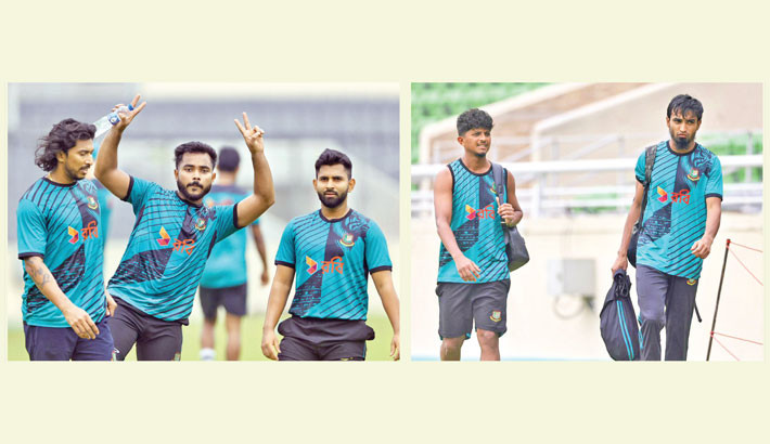 National team cricketers during the team's second day's training ahead of the Asia Cup at the Sher-e-Bangla National Cricket Stadium on Thursday. There will be two days' rest on Friday and Saturday. -DAILY SUN PHOTOS