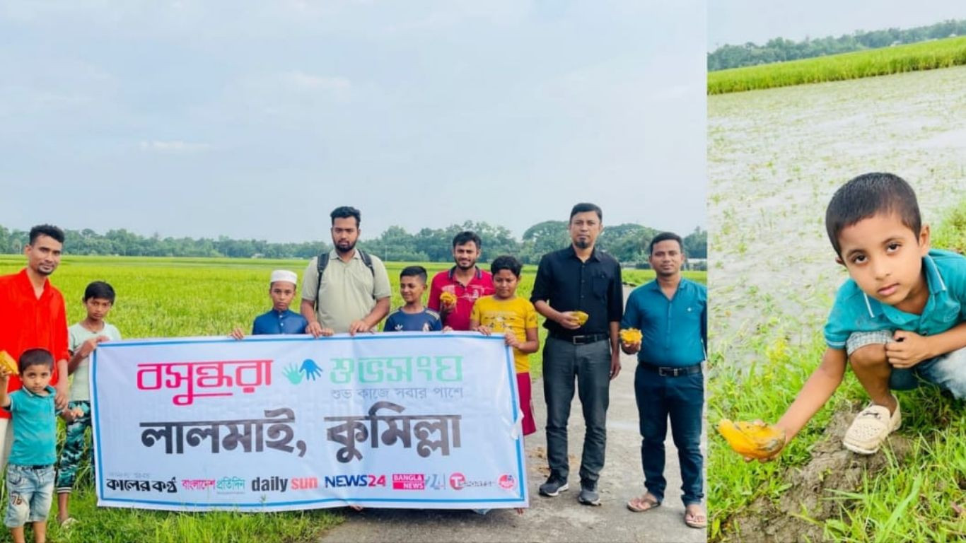 Shuvosangho plants palm seeds in Cumilla to raise lightning awareness