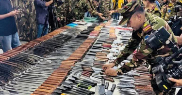 Army seizes large cache of sharp weapons from New Market