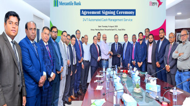 Mercantile Bank and bKash signed an agreement on 
automated cash management services