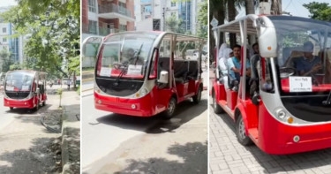 Electric shuttle bus launched in Bashundhara Residential Area