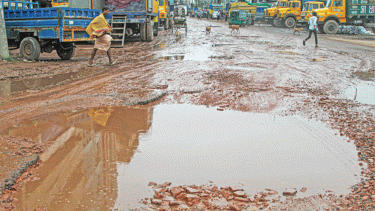 Monsoon ravages Ctg roads