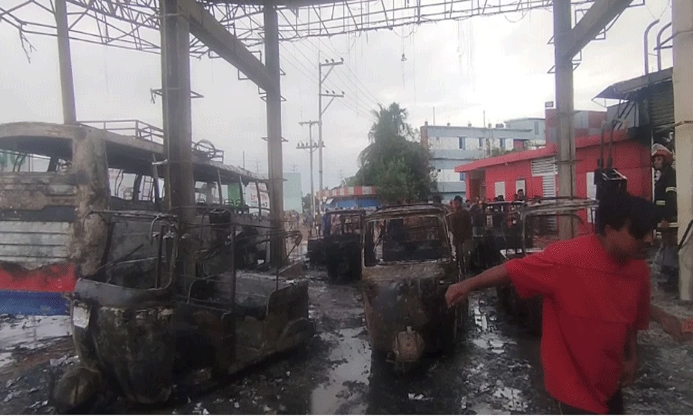 Refueling station blast leaves 10 vehicles burnt in Habiganj