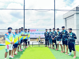 Shuvosangho hosts anti-terror, anti-drug campaign with football match in Dopnia