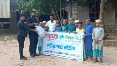 Bashundhara Shuvosangho distributes food at Maa Fatema Orphanage in Patiya