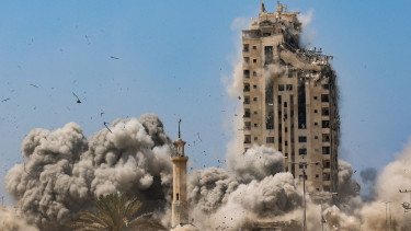 Israel flattens Gaza City high-rise as it tells residents to flee
