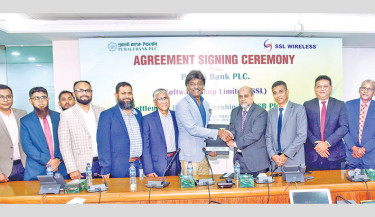 Pubali Bank PLC and Software Shop Limited sign an agreement on Settlement Bank Partnership in the National Payment Switch Bangladesh (NPSB) Platform recently. Md Shahnewaz Khan, deputy managing director of the bank, was present on the occasion. Photo: Courtesy