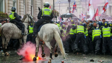 26 officers injured as 150,000 join Robinson rally