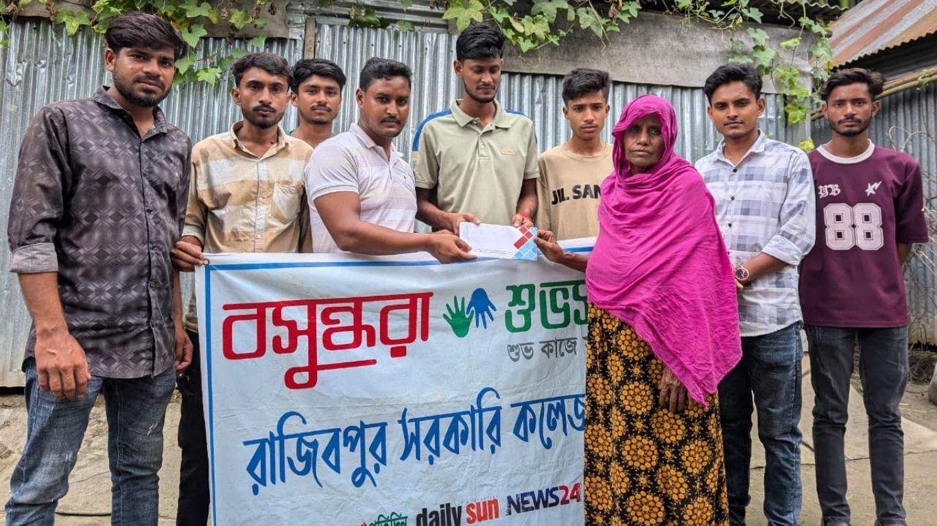 Injured woman gets financial support from Shuvosangho in Kurigram