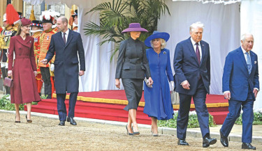 Trump greeted by royals on UK state visit