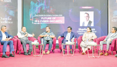 United International University (UIU) hosts a programme titled “Future of AI & Cyber-Security: Govt-Academia-Industry Conclave 2025” on Saturday. Vice Chancellor Prof Dr Md Abul Kashem Mia chaired the programme. More than 250 tech professionals, experts, policymakers, researchers, and industry leaders engaged in practical discussions on the evolving landscape of Artificial Intelligence (AI) and Cyber-Security in Bangladesh. PHOTO: COURTESY