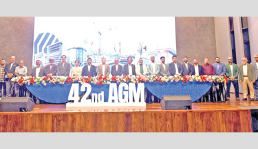 Bangladesh Garment Manufacturers and Exporters Association (BGMEA) holds its 42nd annual general meeting on Saturday at the BGMEA Complex in the capital. BGMEA President Mahmud Hassan Khan presides over the meeting. Current vice-presidents and directors of the association, along with former vice-presidents and directors, members of various standing committees, and general members, attended the event.   -  PHOTO: COURTESY