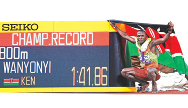 Kenya’s Wanyonyi holds off Sedjati for 800m gold