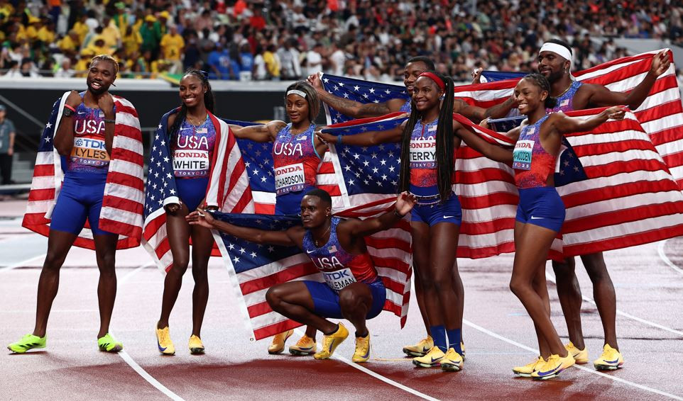 Lyles, Jefferson-Wooden wins 4X100m for USA