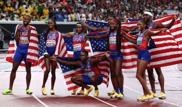 Lyles, Jefferson-Wooden wins 4X100m for USA