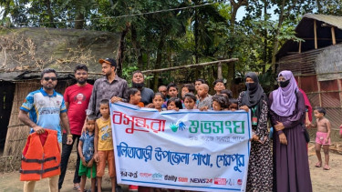 Shuvosangho trains children in swimming to prevent drowning in Nalitabari