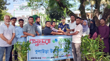 Shuvosangho distributes fruit saplings in Kulaura