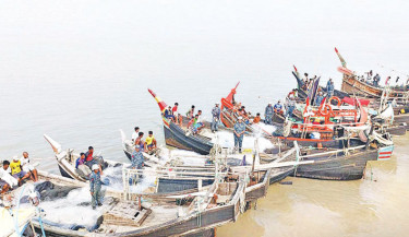 Members of the Bangladesh Navy seize fishing nets as part of an operation to enforce the government ban on catching hilsa in the sea, rivers, and coastal areas across the country. The photo was taken during the drive conducted by the force on Saturday. -ISPR PHOTO