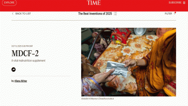 TIME names icddr,b’s gut-healing food among world’s best inventions
