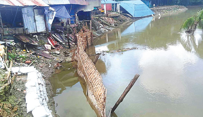 Tidal onslaught triggers severe erosion in Lakshmipur