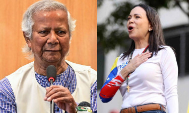 Prof Yunus congratulates Nobel Peace Laureate Machado