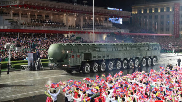 North Korea shows off new ICBMs at military parade