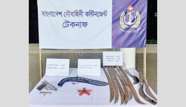 Arms, ammo recovered during Navy raid in Teknaf
