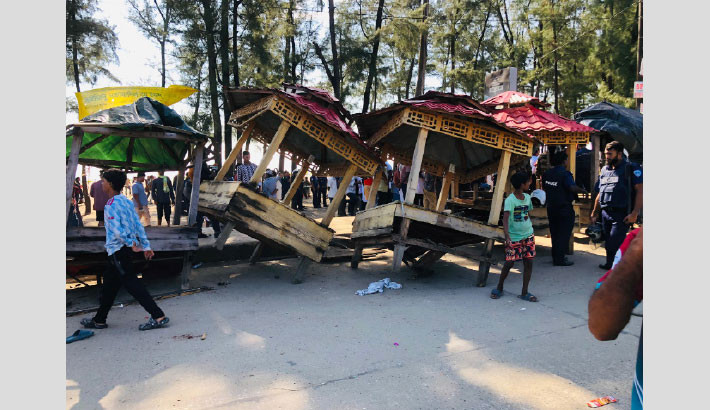 Eviction drive clears over 100 illegal shops from Cox’s Bazar beach