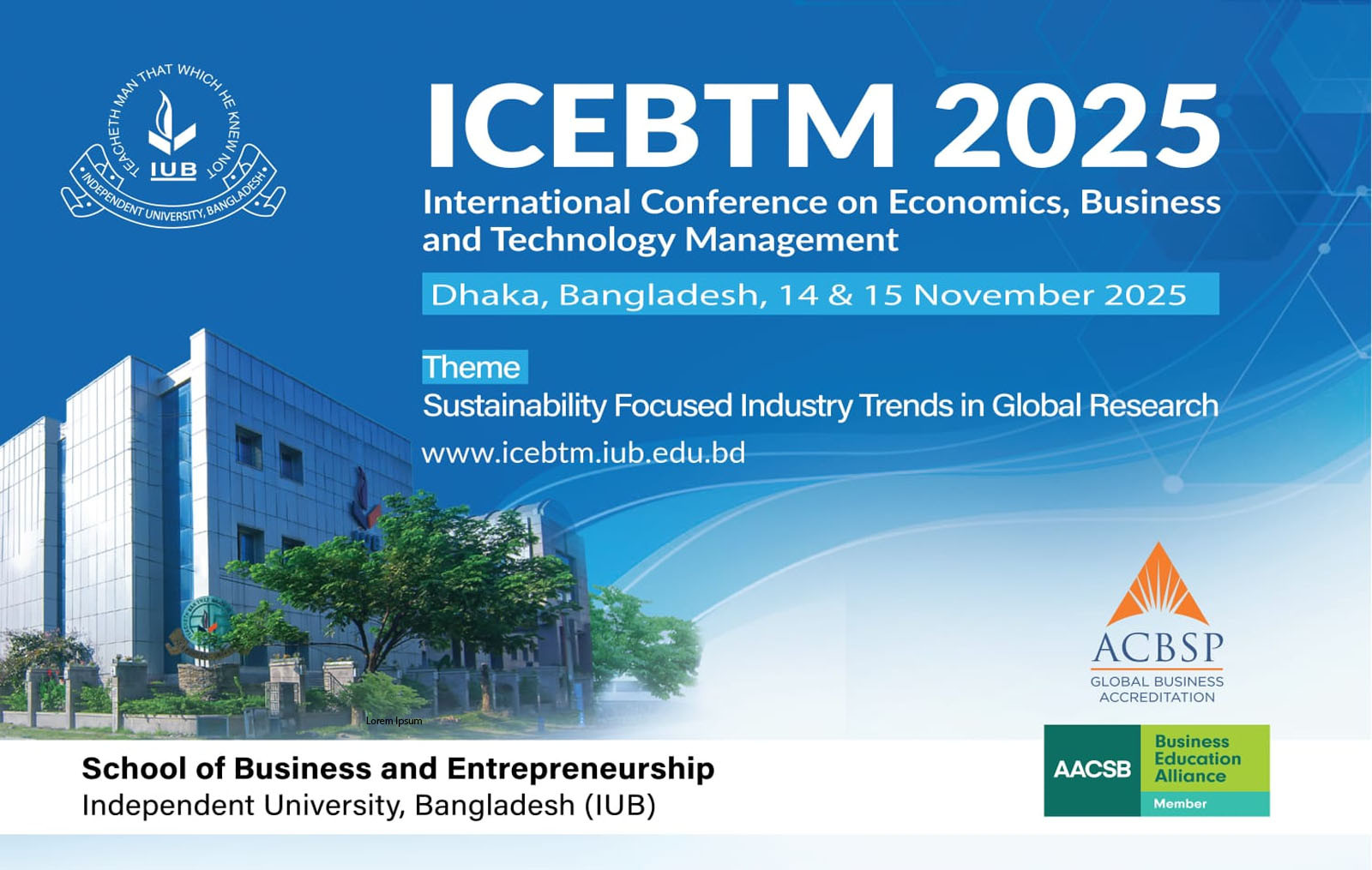IUB to host intl conference on business & tech management 2025