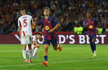 Fermin hat-trick inspires Barcelona to 6-1 rout of Olympiacos