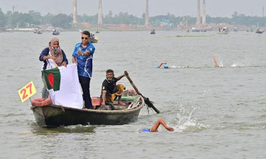 National Open Water Swimming Competition held in Munshiganj