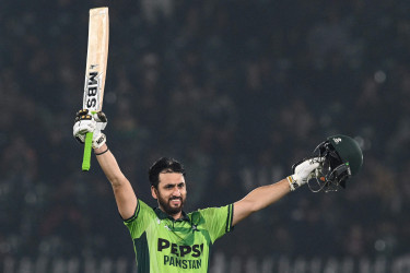 Agha hundred lifts to 299-5 in 1st ODI