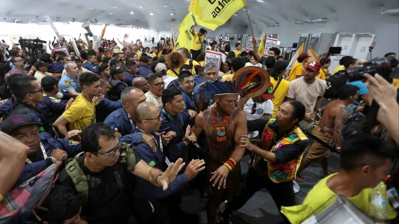 Indigenous protesters clash with security at COP30 summit in Brazil