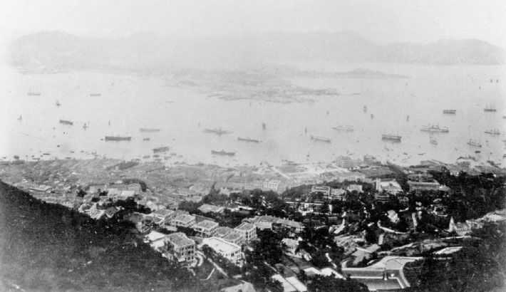 A general view shows Hong Kong's Victoria Harbour in 1865.