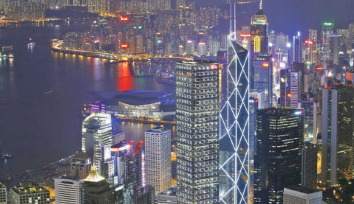 A general view of the Hong Kong skyline.
