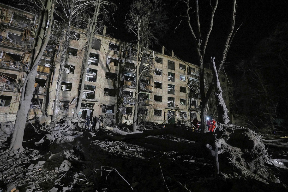 A building was deserted in the aftermath of the attack